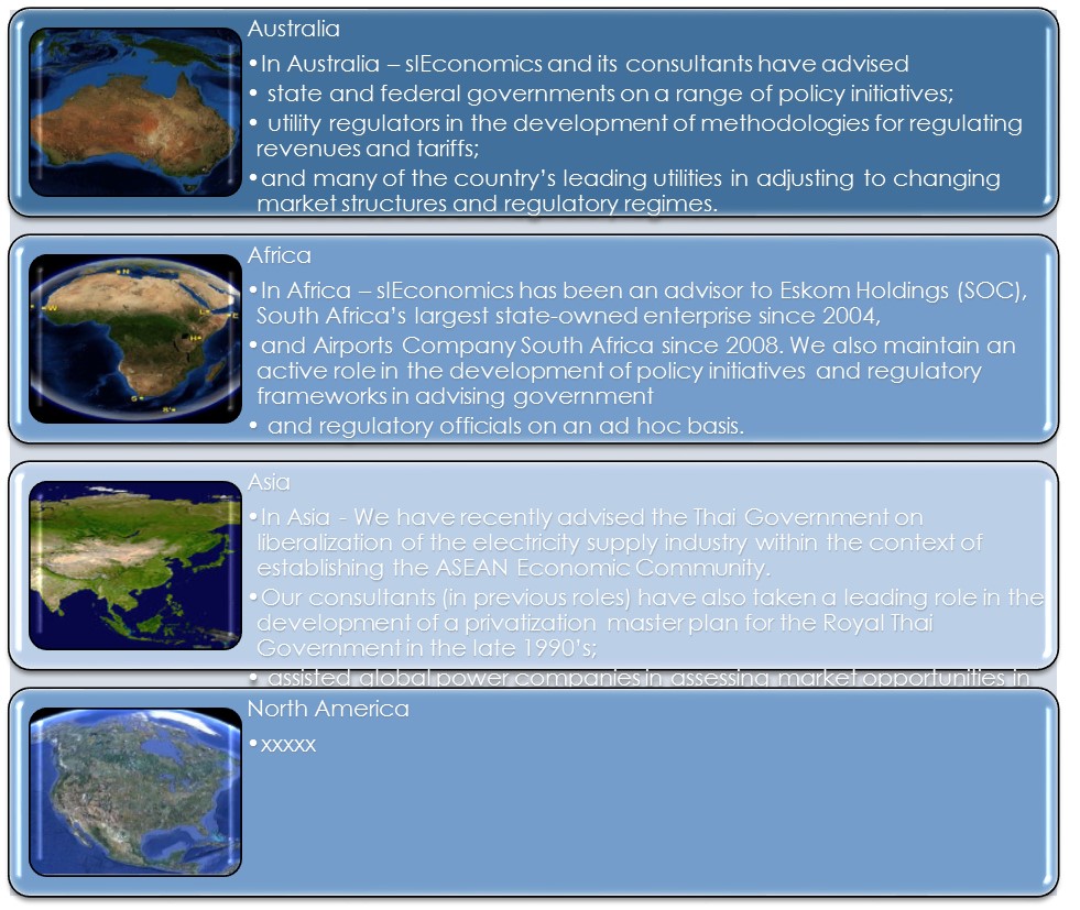 International experience – sleconomics pty ltd